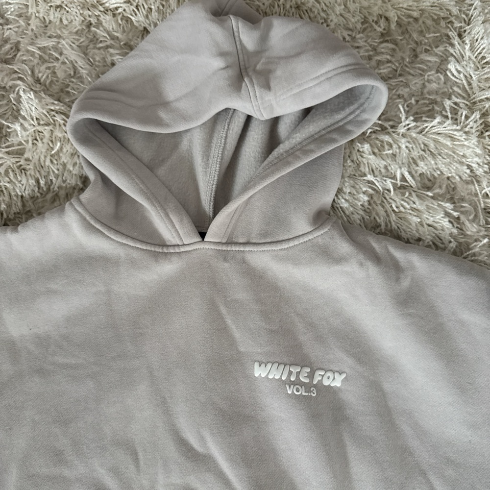 White Fox Boutique Gray Hoodie Sweater